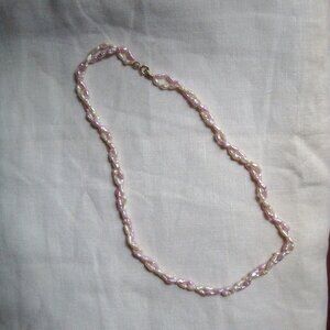 Freshwater Rice Pearl Pink Ivory Double Strand Necklace